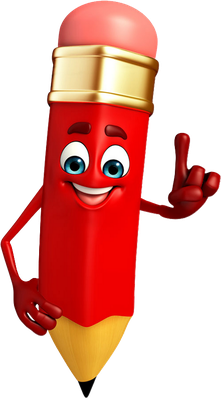 crayon - fourniture scolaire - éducation - smiley émoticône émoji cartoon clipart illustration - artémotic