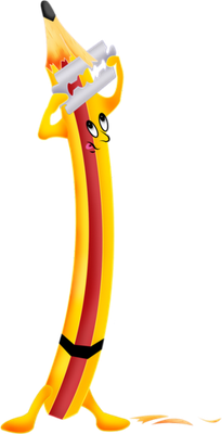 crayon - fourniture scolaire - éducation - smiley émoticône émoji cartoon clipart illustration - artémotic