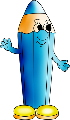crayon - fourniture scolaire - éducation - smiley émoticône émoji cartoon clipart illustration - artémotic