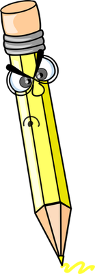 crayon - fourniture scolaire - éducation - smiley émoticône émoji cartoon clipart illustration - artémotic