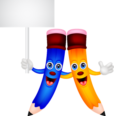 crayon - fourniture scolaire - éducation - smiley émoticône émoji cartoon clipart illustration - artémotic