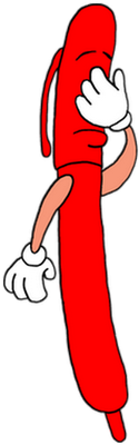 stylo - fourniture scolaire - éducation - smiley émoticône émoji cartoon clipart illustration - artémotic