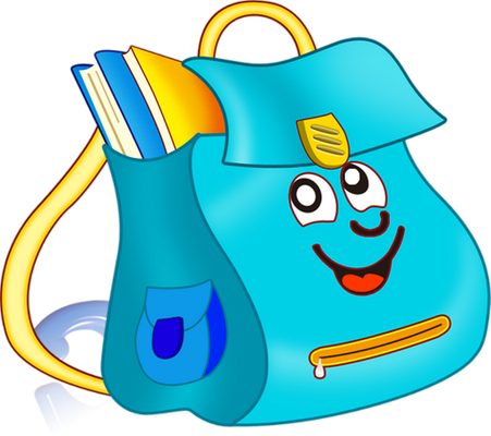 cartable - fourniture scolaire - éducation - smiley émoticône émoji cartoon clipart illustration - artémotic