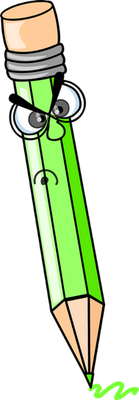 crayon - fourniture scolaire - éducation - smiley émoticône émoji cartoon clipart illustration - artémotic