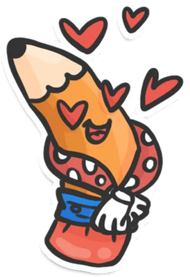 crayon - fourniture scolaire - éducation - smiley émoticône émoji cartoon clipart illustration - artémotic