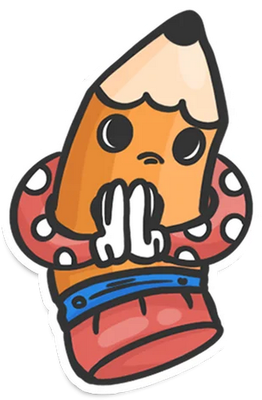 crayon - fourniture scolaire - éducation - smiley émoticône émoji cartoon clipart illustration - artémotic