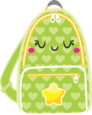 cartable - fourniture scolaire - éducation - smiley émoticône émoji cartoon clipart illustration - artémotic