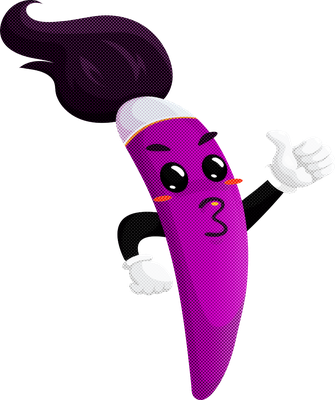 peinture - fourniture scolaire - éducation - smiley émoticône émoji cartoon clipart illustration - artémotic
