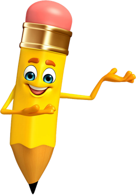 crayon - fourniture scolaire - éducation - smiley émoticône émoji cartoon clipart illustration - artémotic
