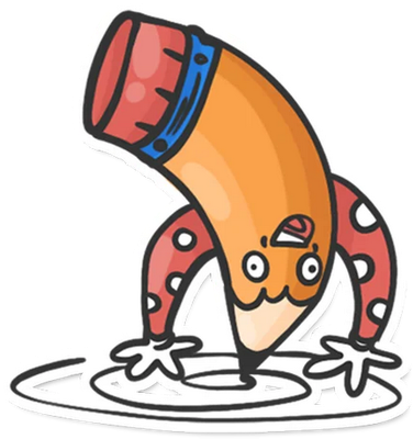 crayon - fourniture scolaire - éducation - smiley émoticône émoji cartoon clipart illustration - artémotic