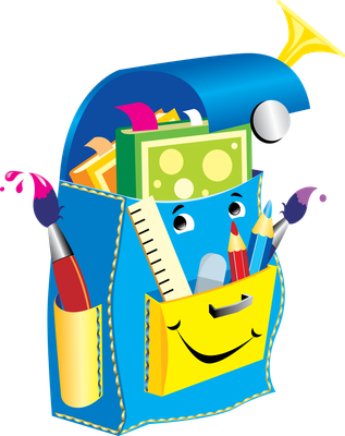 cartable - fourniture scolaire - éducation - smiley émoticône émoji cartoon clipart illustration - artémotic