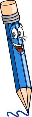 crayon - fourniture scolaire - éducation - smiley émoticône émoji cartoon clipart illustration - artémotic