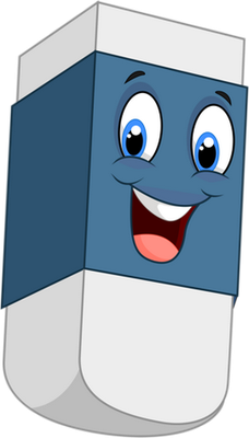gomme - fourniture scolaire - éducation - smiley émoticône émoji cartoon clipart illustration - artémotic