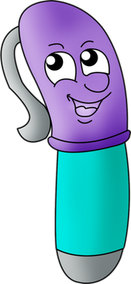 stylo - fourniture scolaire - éducation - smiley émoticône émoji cartoon clipart illustration - artémotic