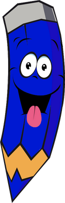 crayon - fourniture scolaire - éducation - smiley émoticône émoji cartoon clipart illustration - artémotic