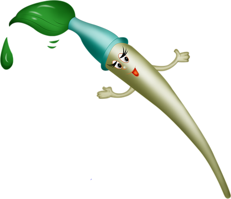 peinture - fourniture scolaire - éducation - smiley émoticône émoji cartoon clipart illustration - artémotic