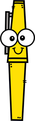 stylo - fourniture scolaire - éducation - smiley émoticône émoji cartoon clipart illustration - artémotic