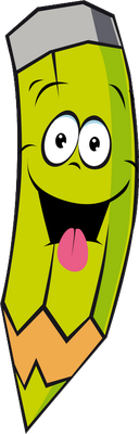 crayon - fourniture scolaire - éducation - smiley émoticône émoji cartoon clipart illustration - artémotic