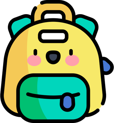 cartable - fourniture scolaire - éducation - smiley émoticône émoji cartoon clipart illustration - artémotic