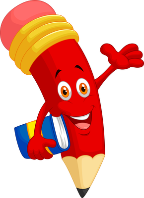 crayon - fourniture scolaire - éducation - smiley émoticône émoji cartoon clipart illustration - artémotic