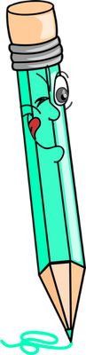 crayon - fourniture scolaire - éducation - smiley émoticône émoji cartoon clipart illustration - artémotic