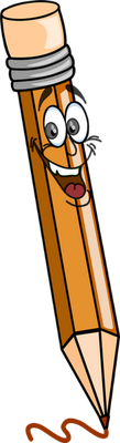 crayon - fourniture scolaire - éducation - smiley émoticône émoji cartoon clipart illustration - artémotic