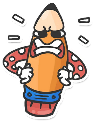 crayon - fourniture scolaire - éducation - smiley émoticône émoji cartoon clipart illustration - artémotic