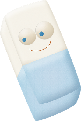 gomme - fourniture scolaire - éducation - smiley émoticône émoji cartoon clipart illustration - artémotic