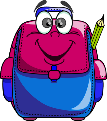 cartable - fourniture scolaire - éducation - smiley émoticône émoji cartoon clipart illustration - artémotic