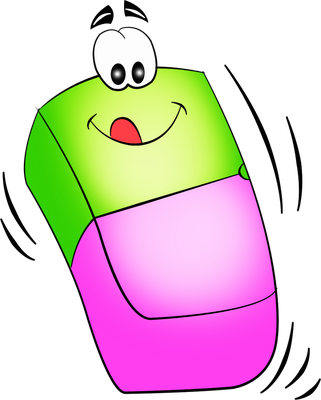 gomme - fourniture scolaire - éducation - smiley émoticône émoji cartoon clipart illustration - artémotic