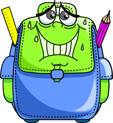 cartable - fourniture scolaire - éducation - smiley émoticône émoji cartoon clipart illustration - artémotic