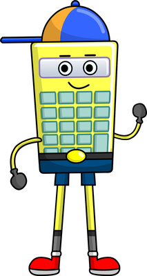 calculatrice - fourniture scolaire - éducation - smiley émoticône émoji cartoon clipart illustration - artémotic