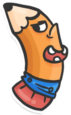 crayon - fourniture scolaire - éducation - smiley émoticône émoji cartoon clipart illustration - artémotic