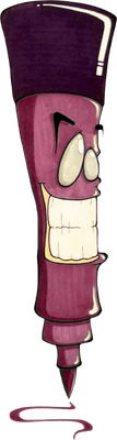crayon - fourniture scolaire - éducation - smiley émoticône émoji cartoon clipart illustration - artémotic