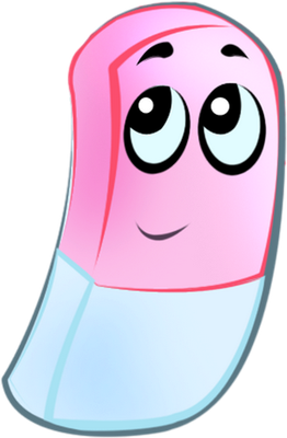 gomme - fourniture scolaire - éducation - smiley émoticône émoji cartoon clipart illustration - artémotic