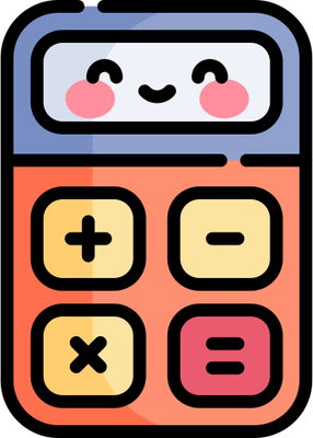 calculatrice - fourniture scolaire - éducation - smiley émoticône émoji cartoon clipart illustration - artémotic