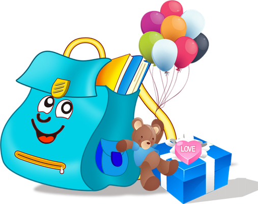 cartable - fourniture scolaire - éducation - smiley émoticône émoji cartoon clipart illustration - artémotic