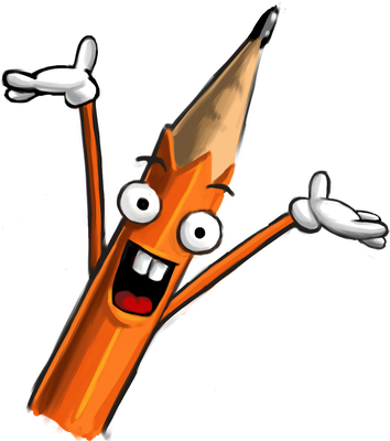 crayon - fourniture scolaire - éducation - smiley émoticône émoji cartoon clipart illustration - artémotic