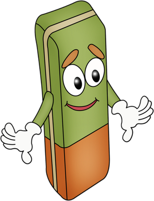 gomme - fourniture scolaire - éducation - smiley émoticône émoji cartoon clipart illustration - artémotic