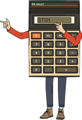 calculatrice - fourniture scolaire - éducation - smiley émoticône émoji cartoon clipart illustration - artémotic