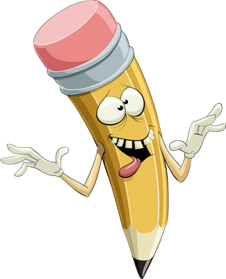 crayon - fourniture scolaire - éducation - smiley émoticône émoji cartoon clipart illustration - artémotic