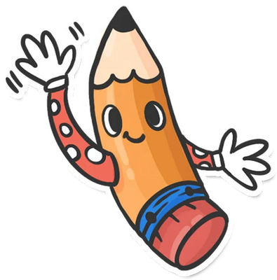 crayon - fourniture scolaire - éducation - smiley émoticône émoji cartoon clipart illustration - artémotic