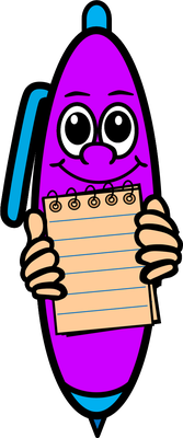 stylo - fourniture scolaire - éducation - smiley émoticône émoji cartoon clipart illustration - artémotic