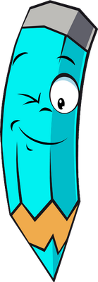 crayon - fourniture scolaire - éducation - smiley émoticône émoji cartoon clipart illustration - artémotic