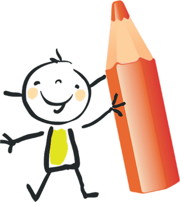 crayon - fourniture scolaire - éducation - smiley émoticône émoji cartoon clipart illustration - artémotic
