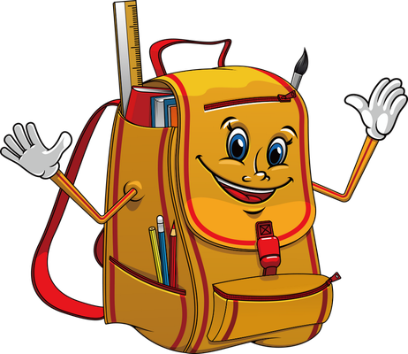 cartable - fourniture scolaire - éducation - smiley émoticône émoji cartoon clipart illustration - artémotic
