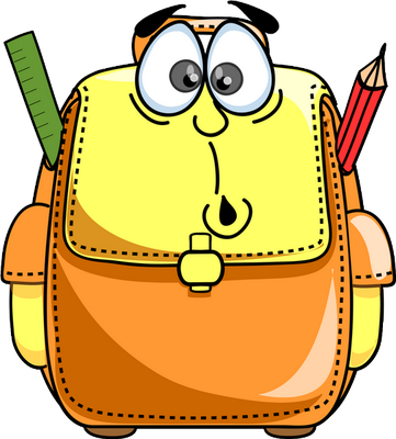 cartable - fourniture scolaire - éducation - smiley émoticône émoji cartoon clipart illustration - artémotic