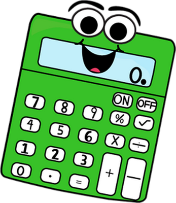 calculatrice - fourniture scolaire - éducation - smiley émoticône émoji cartoon clipart illustration - artémotic