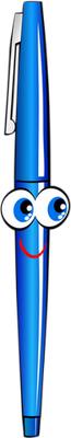 stylo - fourniture scolaire - éducation - smiley émoticône émoji cartoon clipart illustration - artémotic