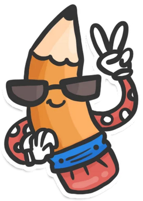 crayon - fourniture scolaire - éducation - smiley émoticône émoji cartoon clipart illustration - artémotic